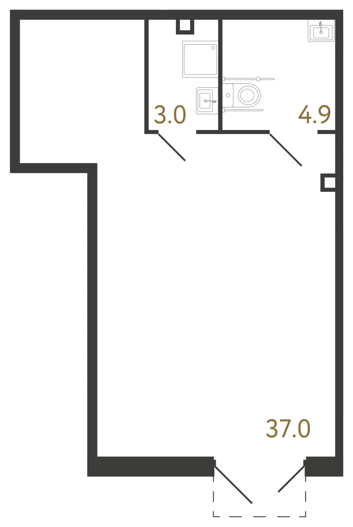 Помещение №1167 - 44.9 м²
