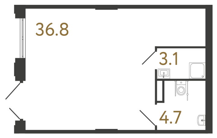 Помещение №1178 - 44.6 м²